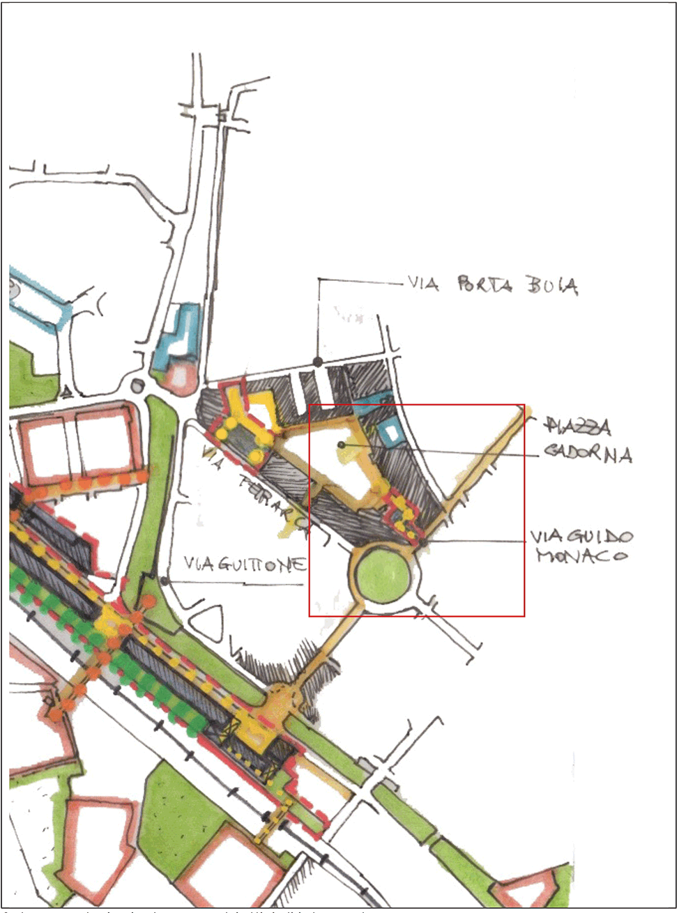 Schema relazioni urbane e obiettivi di intervento