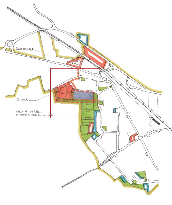 Schema relazioni urbane e obiettivi di intervento