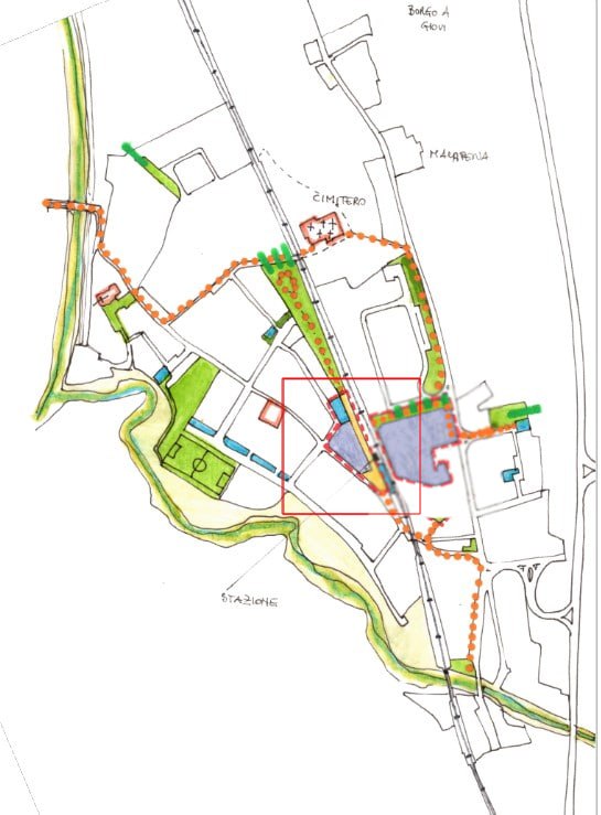 Schema relazioni urbane e obiettivi di intervento