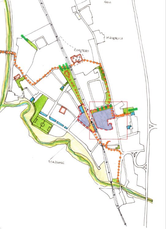 Schema relazioni urbane e obiettivi di intervento